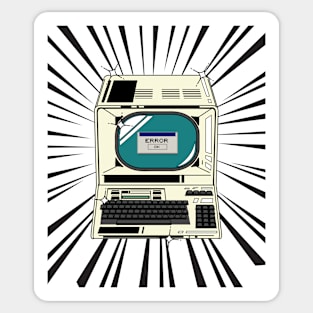 Retro Computer (black print) Sticker